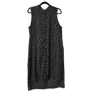 Spense L‎ Sleeveless Button Front Tunic Dress Black Cottagecore Modest Bohemian